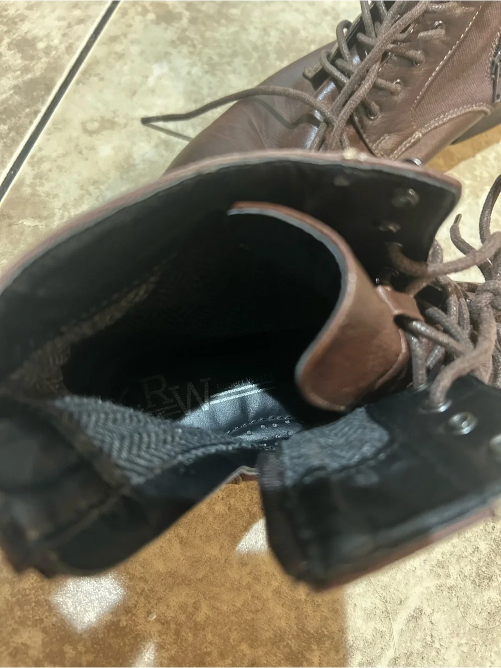 Robert Wayne Men's Dark Brown Leather Lace-Up Ankle Boots